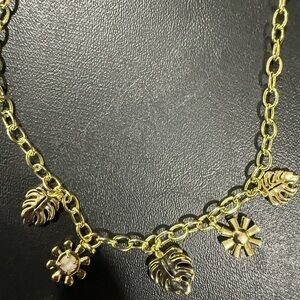 Kendra Scott Gold Leaf Flower Charm Bracelet 14K Gold Over Brass
